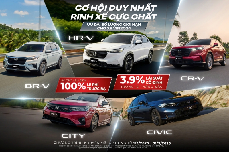 CƠ HỘI SỞ HỮU XE HONDA VỚI ƯU ĐÃI KHỦNG THÁNG 3/2025